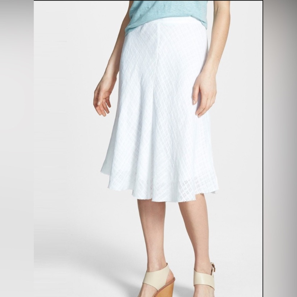 EILEEN FISHER Flared Linen‎ Midi Skirt